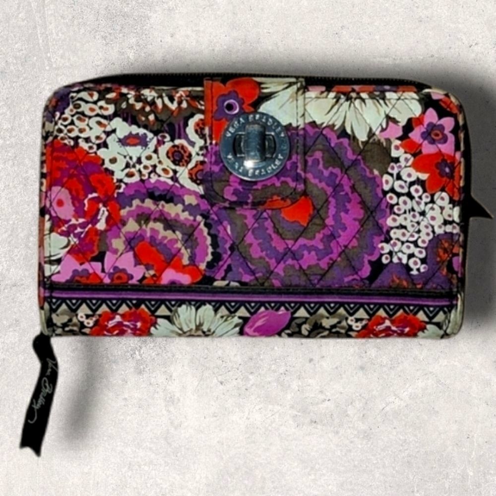 VERA BRADLEY ROSEWOOD TURN LOCK WALLET (RETIRED)